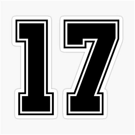 "17 American Football Classic Vintage Sport Jersey Number in black ...