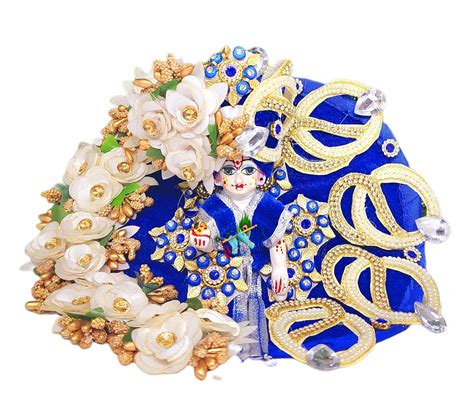 Kk Groups Laddu Gopal Royal Blue Colour Ring Patch Heavy Dress With