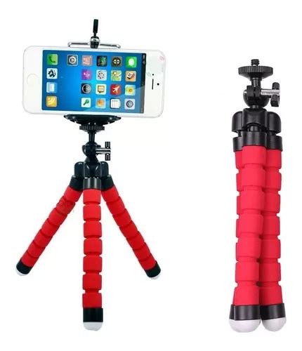 Trípode Flexible Rojo Para Celular Mas Soporte Altura 18 Cm MercadoLibre