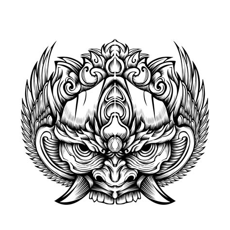 Oni mask design vector tattoo tribal illustration 9766936 Vector Art at Vecteezy