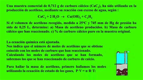 Problema De Reacci N Qu Mica Obtenci N De Acetileno Youtube