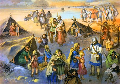 The Goths cross the Danube, AD 376 | Warriors illustration, Historical ...