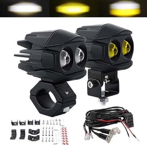 Amazon CO LIGHT Motorcycle LED Fog Lights 60W 4800LM Dual Color