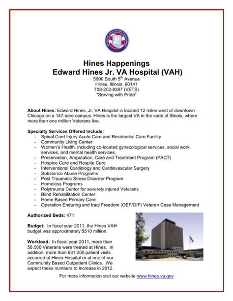 Hines Happenings Edward Hines Jr. VA Hospital (VAH)