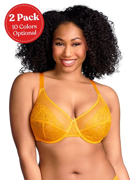 Hsia 2 Pack Plus Size Bras For Women Full Coverage Back Fat Underwire Unlined Bras 42ddd