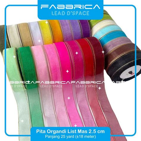 Jual Fabbrica Pita Organdi List Emas Inch Cm Transparan Part