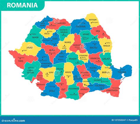 Romania Map And Cities Vector Illustration | CartoonDealer.com #33933418