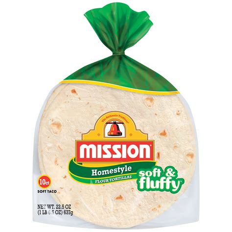 Mission Soft And Fluffy Homestyle Soft Taco Flour Tortillas 10 Count Shop Tortillas At H E B