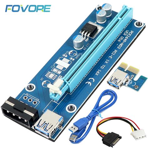 PCI E Riser Card PCI Express X1 To X16 Adapter 0 6M USB 3 0 Cable