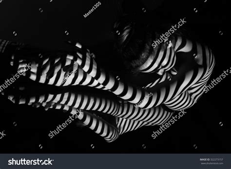 Nude Woman Her Reflection Black White Stock Photo 322273157 Shutterstock