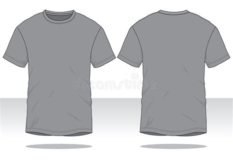 Gray Short Sleeve T Shirt Template Vector On White Background Stock