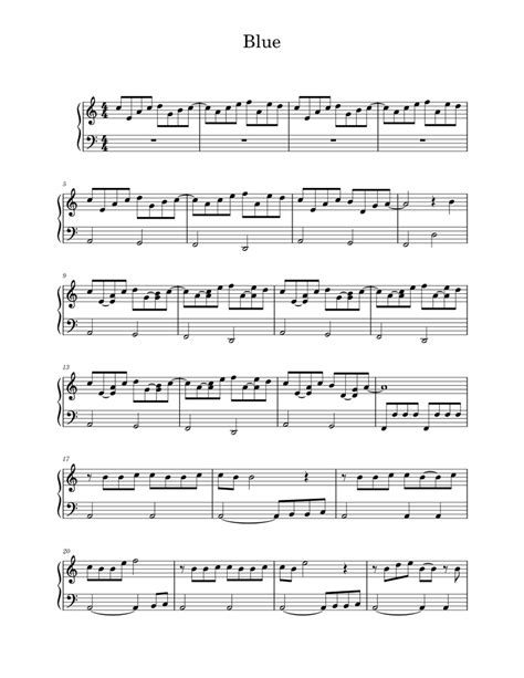 Blue Da Ba Dee Eiffel 65 Sheet Music For Piano Solo