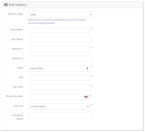 manage customer address user manual