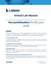 Cry Recrystallization Lab Manual Pdf Virtual Lab Manual