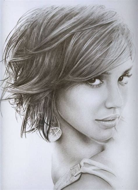 Realistic Drawing Of The Beautiful Hollywood Actress Jessica Alba