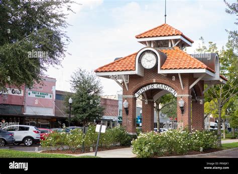 Clock Tower In Historic Downtown Winter Garden Florida Stock Photo Alamy