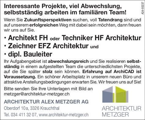 Architekt FH Oder Techniker HF Architektur Zeichner EFZ Architektur