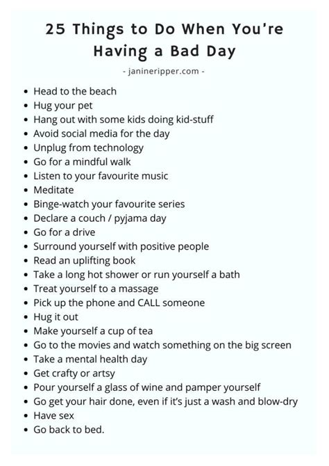 25 Things To Do When Youre Having A Bad Day