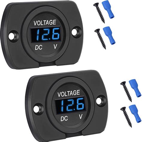 Dc V Led Digital Display Voltmeter Panel Waterproof Digital Round