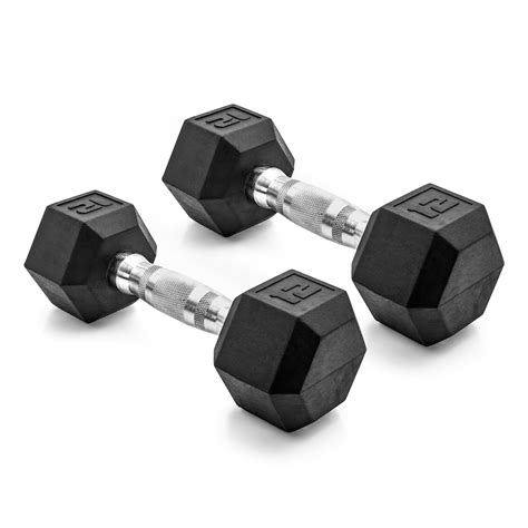 Cap Barbell 12lb Coated Rubber Hex Dumbbell Pair