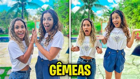 VIRAMOS IRMÃS GÊMEAS POR UM DIA RAFAELLA BALTAR YouTube