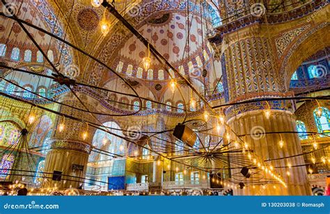 Interior of the Sultanahmet Mosque in Istanbul, Turkey Stock Photo ...