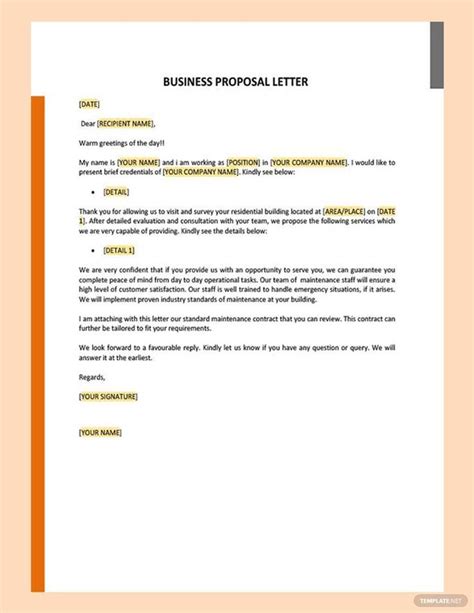 Proposal Letter For Business Template In Google Docs Pages Word