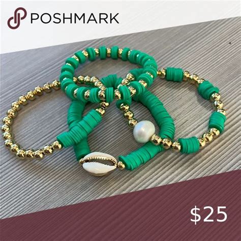 Cutest Set In Green Bracelets Worn Pearls Pandora Bracelet Gold