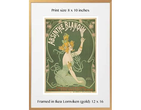 Art Nouveau Advert Absinthe Blanqui The Green Fairy Aperitif Etsy Canada