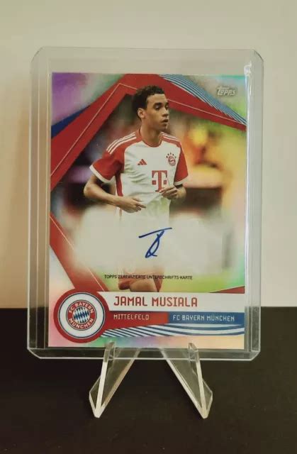 JAMAL MUSIALA AUTOGRAMM Refraktor 2023 Topps FC Bayern München Fan