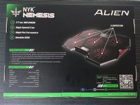 Nyk Nemesis X Alien Cooling Pad Gaming Notebook Super Fan