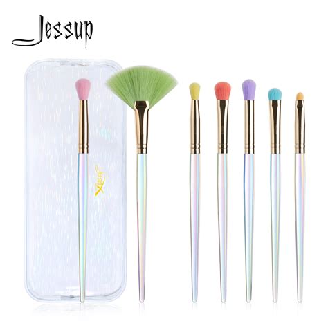 Jessup Makeup Brushes Set 7pcs Brushes Eyeshadow Concealer Blending Contour Eye Brush Synthetic