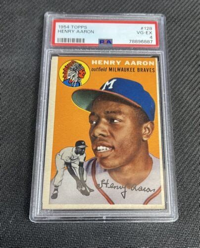 Topps Hank Aaron Rc Psa Centered Hof Milwaukee Braves Ebay