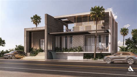 Modern Villa Exterior on Behance