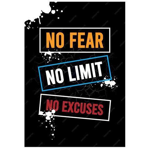 Premium Vector Simple Design No Fear No Limit No Excuses Typography