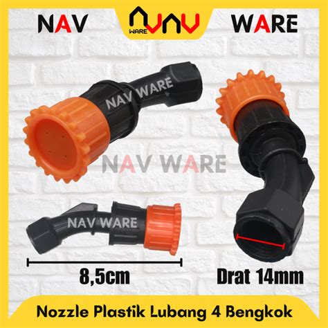 Nozzle Plastik Bunga Lubang Bengkok Drat Dalam M Mm Mata