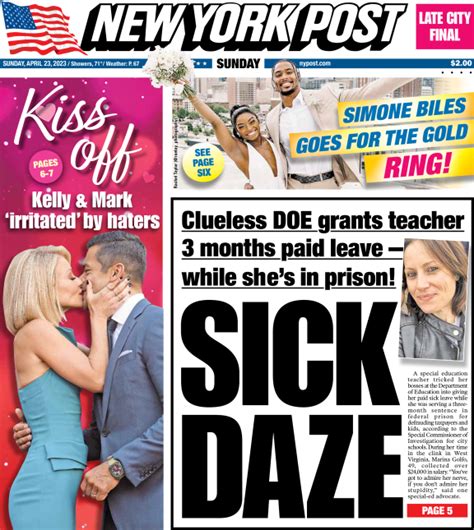 Ny Post Cover For April 23 2023 New York Post