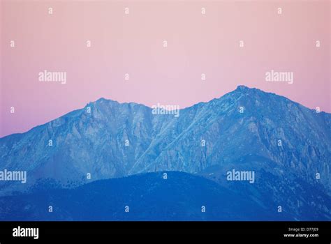 View Montgomery Peak Boundary Peak At Dusk Nevada Usa Stock Photo Alamy