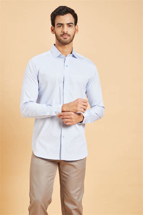 Hilo Design Mens Blue Collared Oxford Shirt Hilo Design