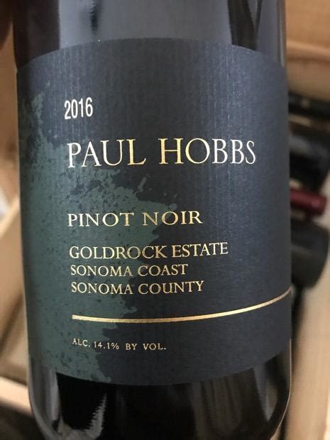 Paul Hobbs Pinot Noir Goldrock Estate Usa California Sonoma