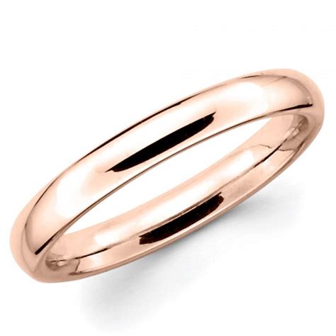 10k Solid Rose Gold 3mm Plain Wedding Band Ring 2413837 Weddbook