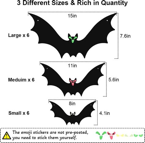 Pcs Hanging Bats Halloween Decoration Outdoor Large Scary Flying Bat