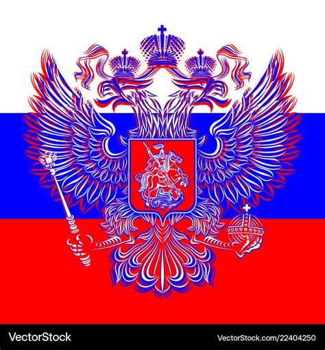 Russian Double Headed Eagle Coat Of Arms Vector Image