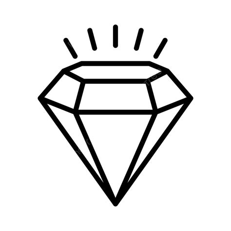 ícone De Linha De Diamante Vetor Png Diamante Jóia Precioso Imagem