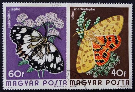 Butterflies Postage Stamp Set Hungary Used Vintage Etsy