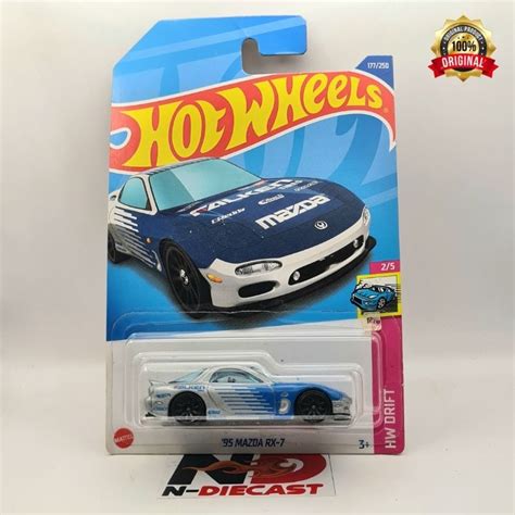 Jual HOT WHEELS 95 MAZDA RX 7 HW DRIFT FALKEN GREY BLUE RX7 Card