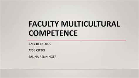 Faculty Multicultural Competence Ppt Download