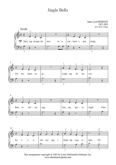 Jingle Bells Printable Sheet Music Printable Calendars At A Glance