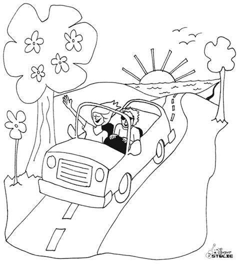 Driving Coloring Page