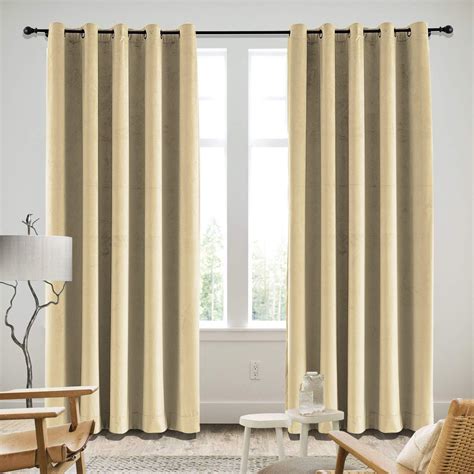 Cololeaf Grommet Velvet Curtain Panel Drapery Soft Smooth